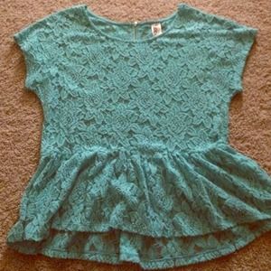 Blue lace peplum.