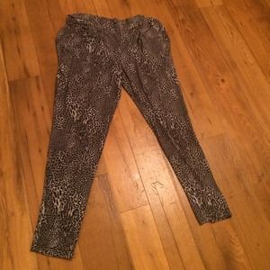 Black and White animal Print harem pants