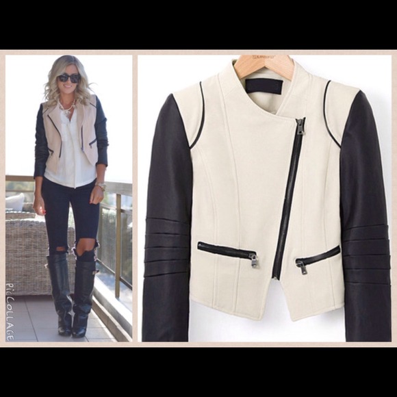 Host Pick! CATCH THE TREND COLOR BLOCK MOTO JACKET - Picture 2 of 4