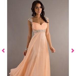 Long Cap Sleeve Prom Dress by Dave and Johnny