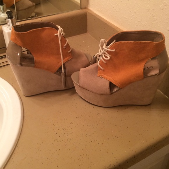 Orange and Tan Booties
