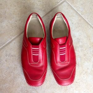 Red slip on shoes