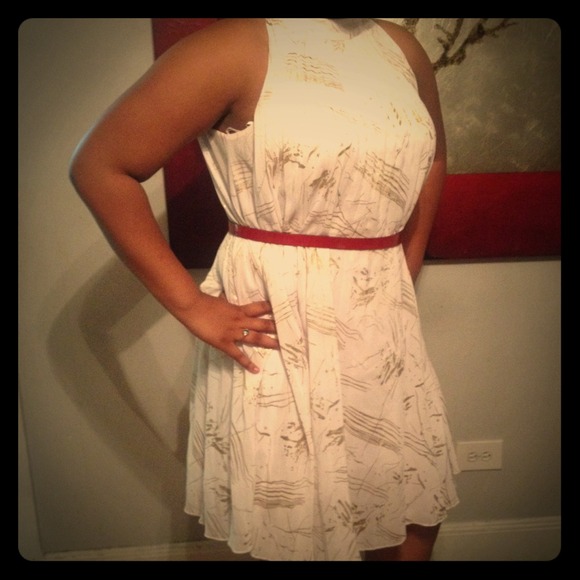 White and gold dress