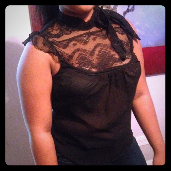Black sheer/lace shirt and blazer bundle agirl302