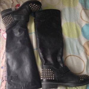 Steve Madden black studded riding boots