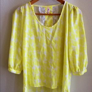 Yellow lace blouse