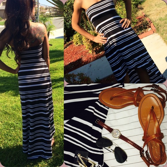 Jessica Simpson Dresses & Skirts - Jessica Simpson B/W Hi-Low Maxi Dress