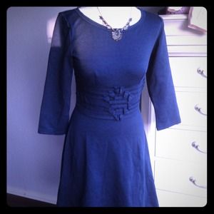 Flattering Max Studio long sleeve sapphire dress
