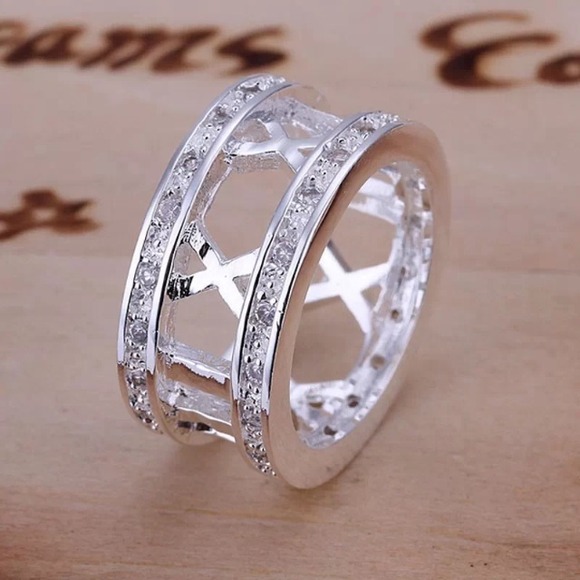 Sterling silver Roman numeral ring
