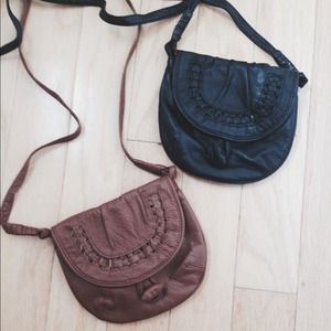 Cognac & Black cross body bags.