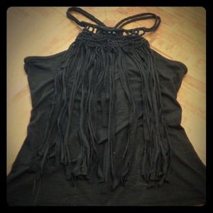 Super cute black frill shirt