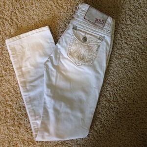 MEK white denim jeans