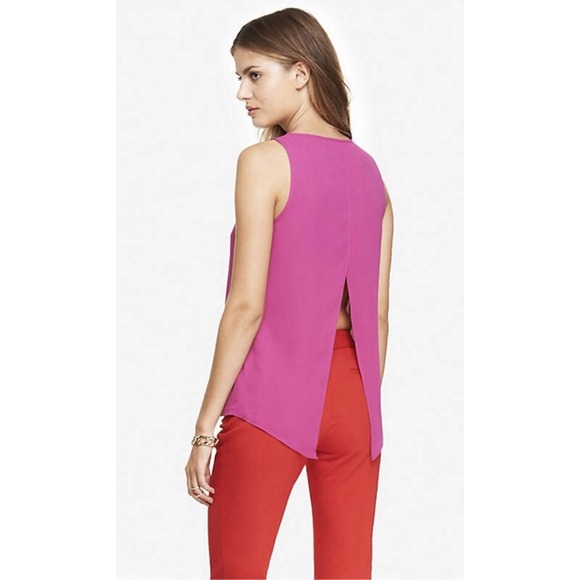 Express Hot Pink Split Back Tank! NWOT