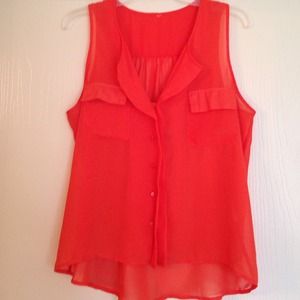 Sheer orange shirt