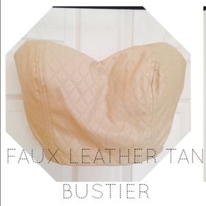 Tan faux leather bustier