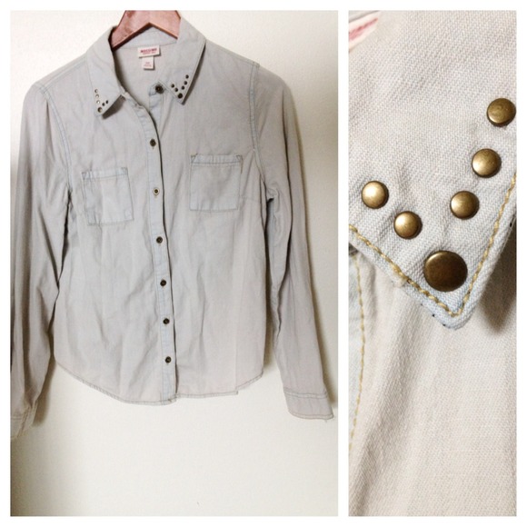 Merona white washed denim w/ studded collar target