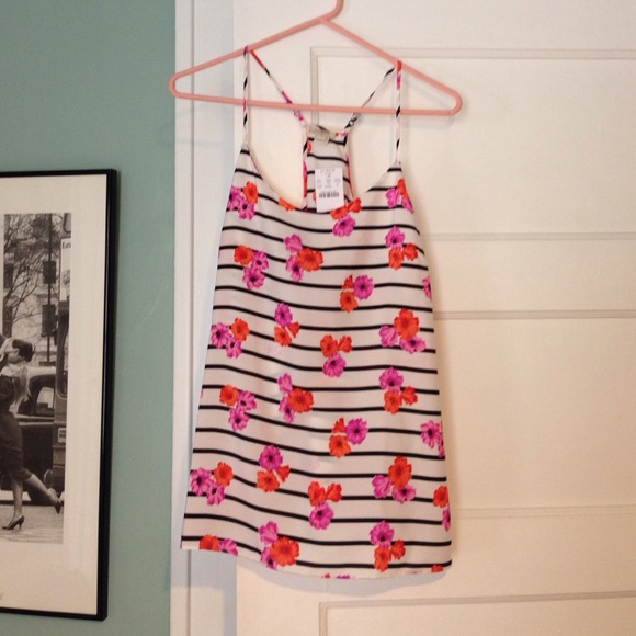 J. Crew Tops - J. Crew factory silky striped cami with flowers