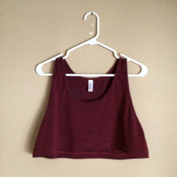 American Apparel Tops - AMERICAN APPAREL - Crop Tank (Heathered Burgundy)