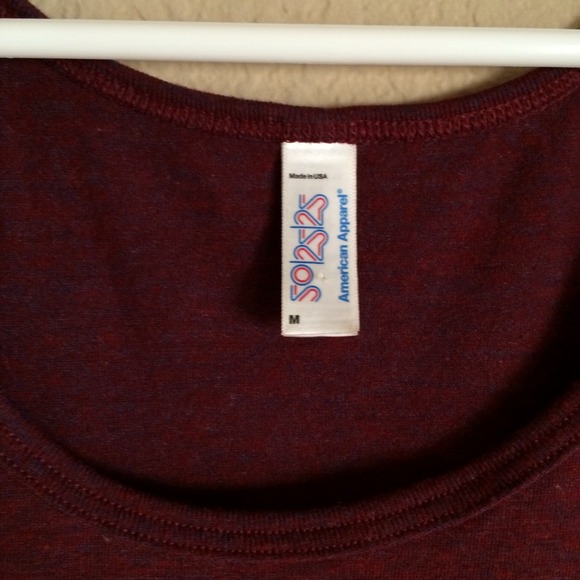 AMERICAN APPAREL - Crop Tank (Heathered Burgundy) - Picture 2 of 4