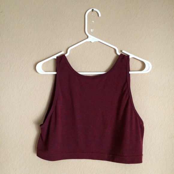 AMERICAN APPAREL - Crop Tank (Heathered Burgundy) - Picture 4 of 4
