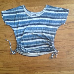 Mudd blue and white striped top