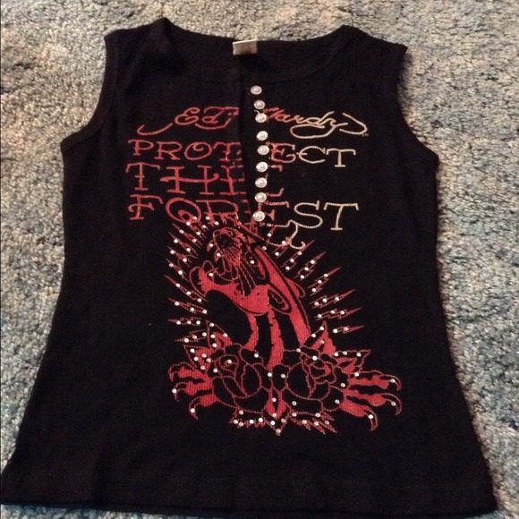 Ed Hardy Button Up Tank Top