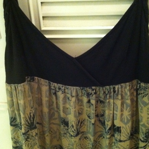 Black/taupe/grey braided cami boho print dress. - Picture 2 of 3