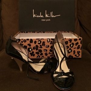 Black patent Nicole Miller Sandals