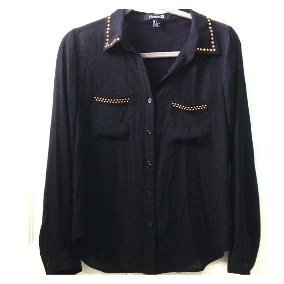 Black top with gold circle studding