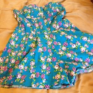 Blue flower power romper