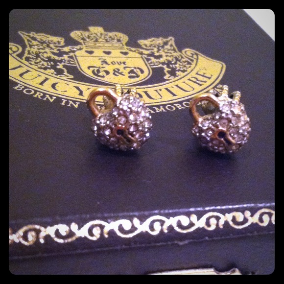 Juicy Couture Gold and silver heart lock earrings!