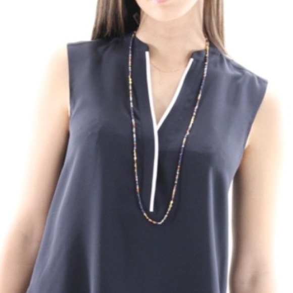 Vince Silk Blouse in Coastal Blue - Picture 3 of 3