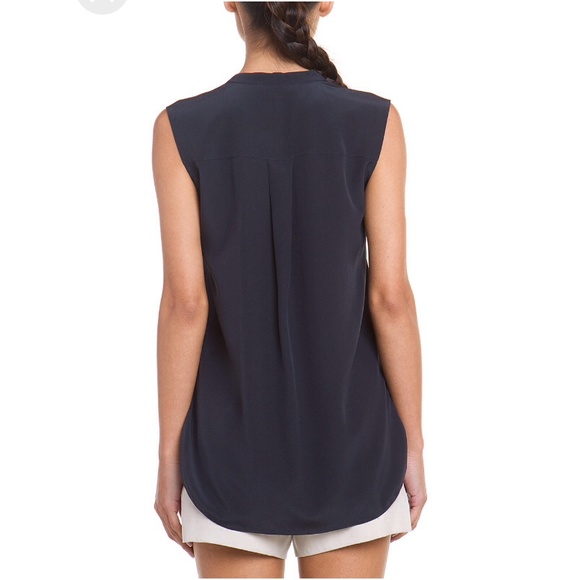 Vince Silk Blouse in Coastal Blue - Picture 2 of 3