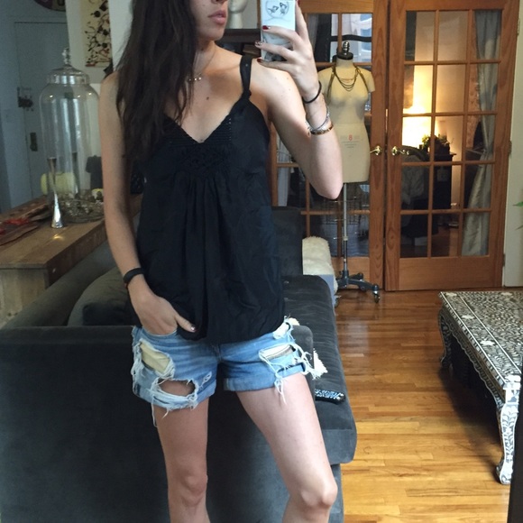 Banana Republic Tops - Banana Republic Black Silk Tank with Cool Detail
