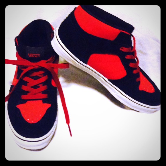 Black and red Vans