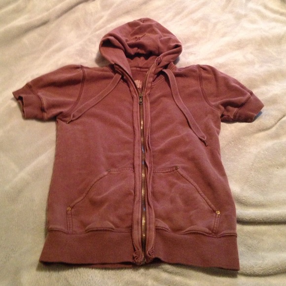 Joie chocolate brown short-sleeved hoodie