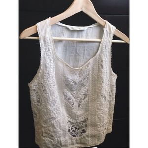 Bundled Zara crop top // Gap Cashmere cardigan