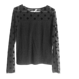 H&M Polkadot Mesh Top