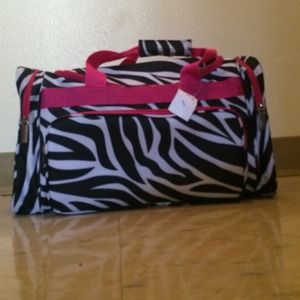 Zebra print duffle bag