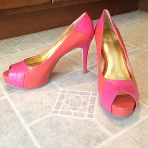 GORGEOUS Orange and Pink Heels!