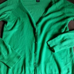 Green cardigan