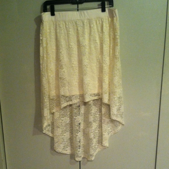 Cream colored half cut skirt
