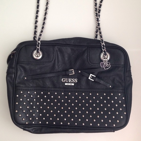 Guess Bags Guess Black Handbag Studded W Belts Hearts Poshmark