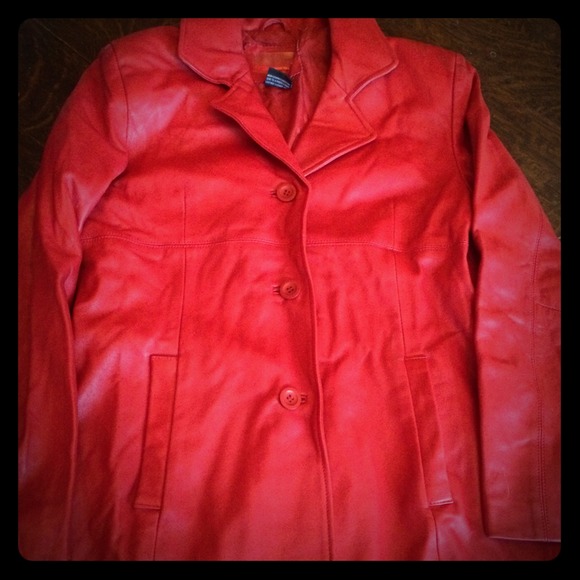Brandon Thomas Red leather jacket size Large