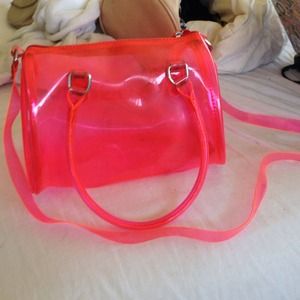pink clear purse
