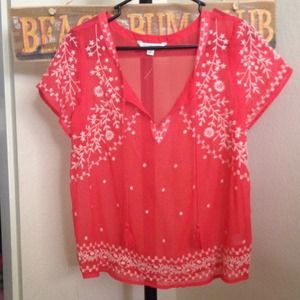 Never worn Coral sheer top💞
