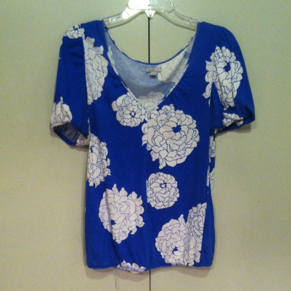 Blue shirt with White Flowers