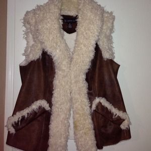 Faux lamb fur leather like vest..🌺Price Reduced🌺