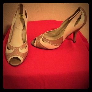 Tahari "Irene" Leather Peep-Toe Pump 9