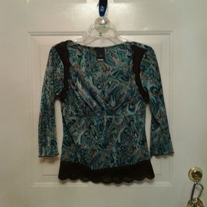 Turquoise/brown top